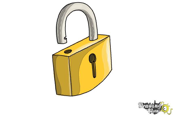 How to Draw a Lock - Step 10