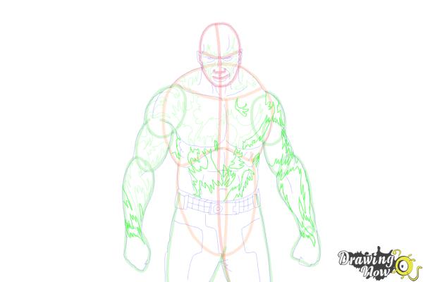 How to Draw Drax The Destroyer from Guardians Of The Galaxy - Step 12
