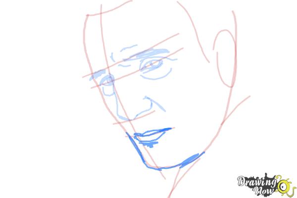 How to Draw Liam Neeson - Step 7