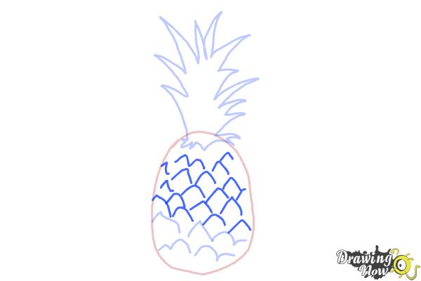 How to Draw a Pineapple - DrawingNow