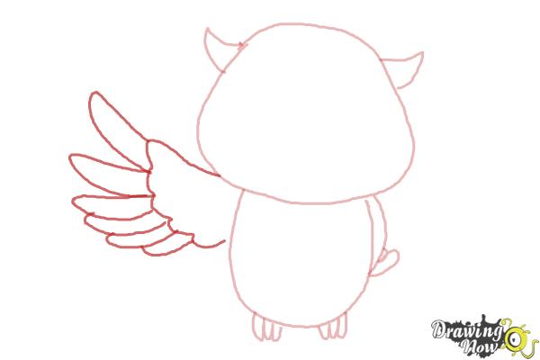 How to Draw a Cute Owl - Step 5