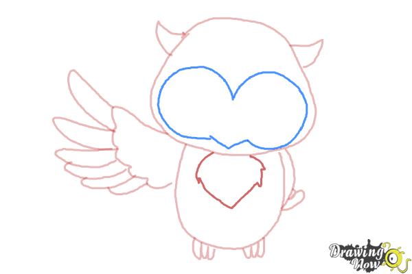 How to Draw a Cute Owl - Step 6