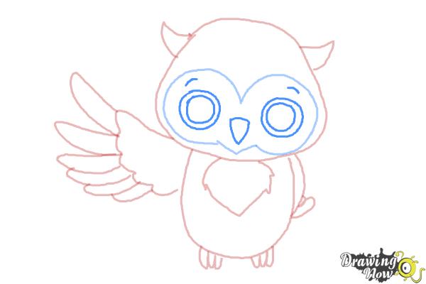 How to Draw a Cute Owl - Step 7