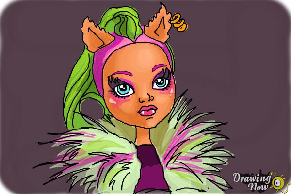 How to Draw Clawvenus from Monster High Freaky Fusion - Step 11