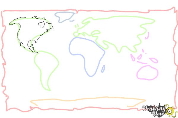 How to Draw a World Map - Step 5