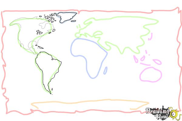 How to Draw a World Map - Step 6