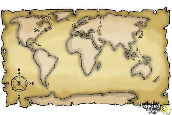 world map easy to draw How To Draw A World Map Drawingnow world map easy to draw