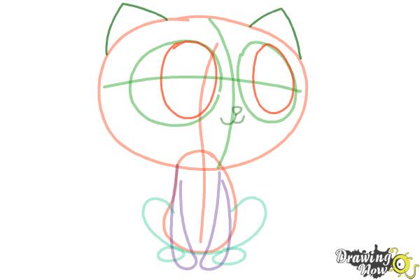 How to Draw a Cute Cat - Step 6 How to Draw a Cute Cat - Step 6
