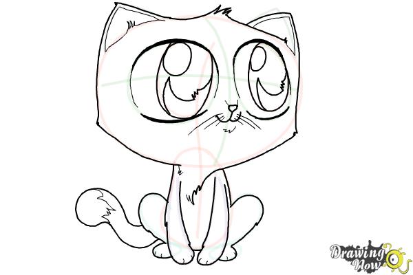 How to Draw a Cute Cat - DrawingNow