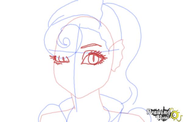 How to Draw Lagoonafire  from Monster High Freaky Fusion - Step 6