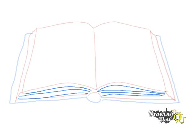 How to Draw an Open Book - Step 5
