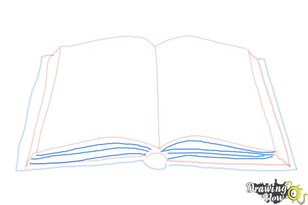 How to draw a Open Book Step by Step