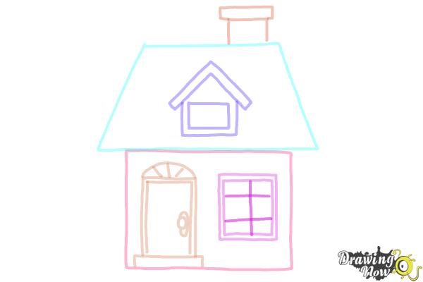 How to Draw a House Step by Step For Kids - Step 10