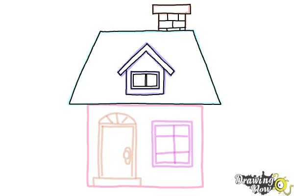How to Draw a House Step by Step For Kids - Step 11