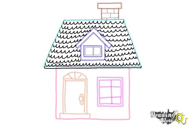 How to Draw a House Step by Step For Kids - Step 12