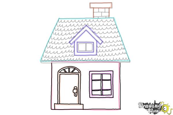 How to Draw a House Step by Step For Kids - Step 13