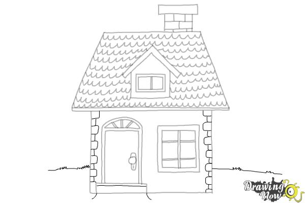 How to Draw a House Step by Step For Kids - Step 14