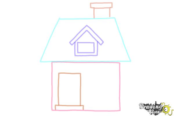 How to Draw a House Step by Step For Kids - Step 6