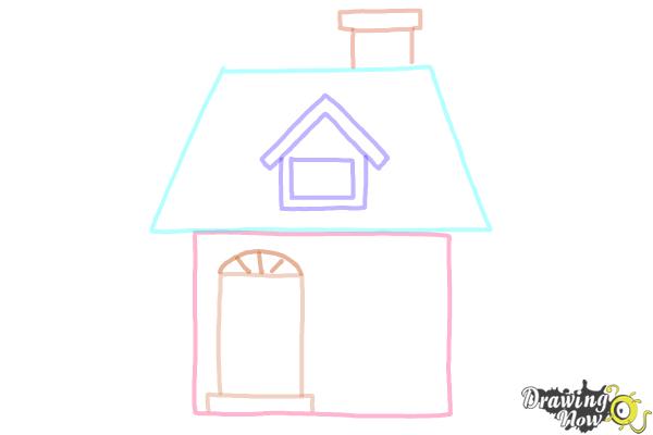 How to Draw a House Step by Step For Kids - Step 7