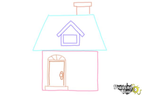How to Draw a House Step by Step For Kids - Step 8