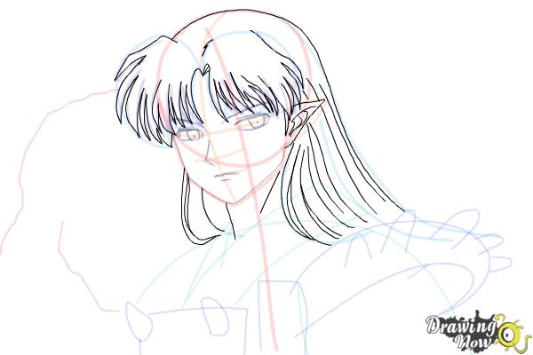 How to Draw Sesshomaru from Inuyasha - Step 12