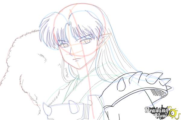 How to Draw Sesshomaru from Inuyasha - Step 15