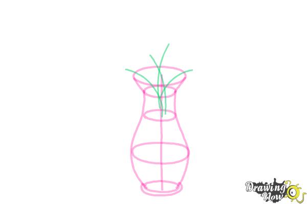 How to Draw Flowers In a Vase - Step 5