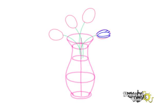 How to Draw Flowers In a Vase - Step 7