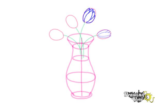How to Draw Flowers In a Vase - Step 8