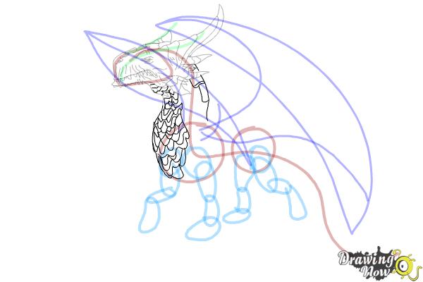 How to Draw a Dragon Body - Step 12