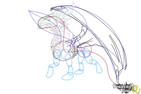 How to Draw a Dragon Body - Step 13