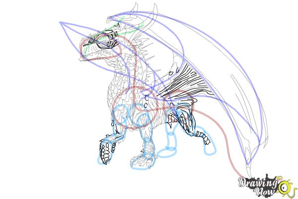 How to Draw a Dragon Body - Step 16