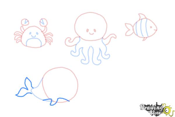 How to Draw Ocean Animals - Step 11
