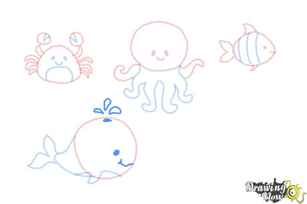 How to Draw Ocean Animals - Step 12