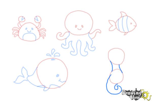 How to Draw Ocean Animals - Step 14