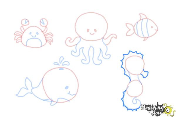 How to Draw Ocean Animals - Step 15