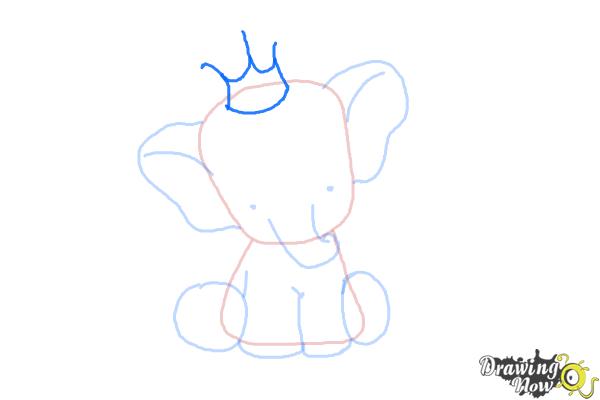 How to Draw a Cute Elephant - Step 7