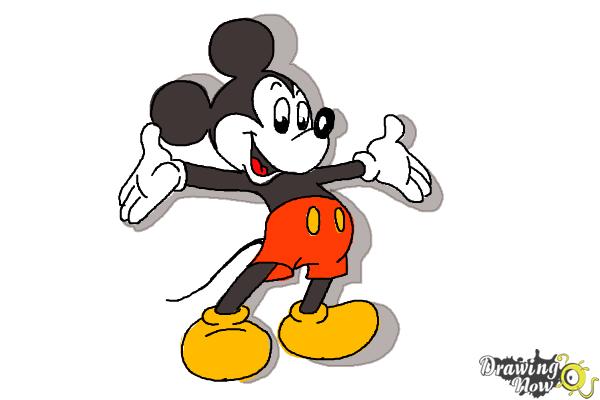 How to Draw Mickey Mouse Full Body - Step 10