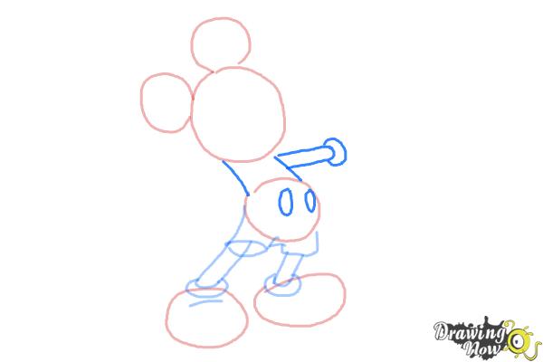 How to Draw Mickey Mouse Full Body - Step 4
