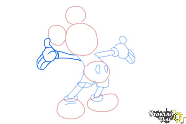 How to Draw Mickey Mouse Full Body - Step 6