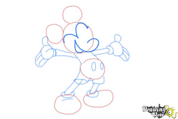 How to Draw Mickey Mouse Full Body - Step 7