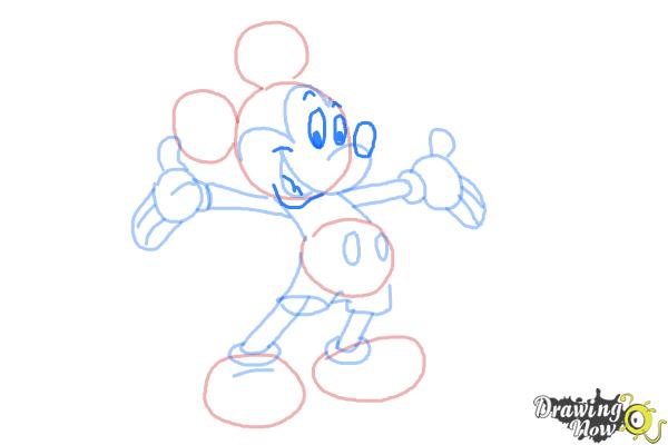 How to Draw Mickey Mouse Full Body - Step 8