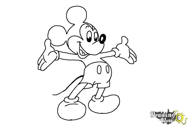 How to Draw Mickey Mouse Full Body - DrawingNow