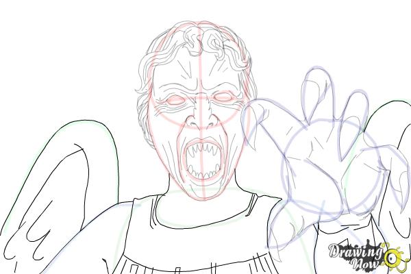 How to Draw a Weeping Angel from Doctor Who - Step 13 How to Draw a Weeping Angel from Doctor Who - Step 13