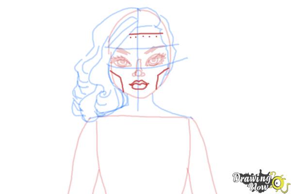 How to Draw Dracubecca from Monster High Freaky Fusion - Step 7