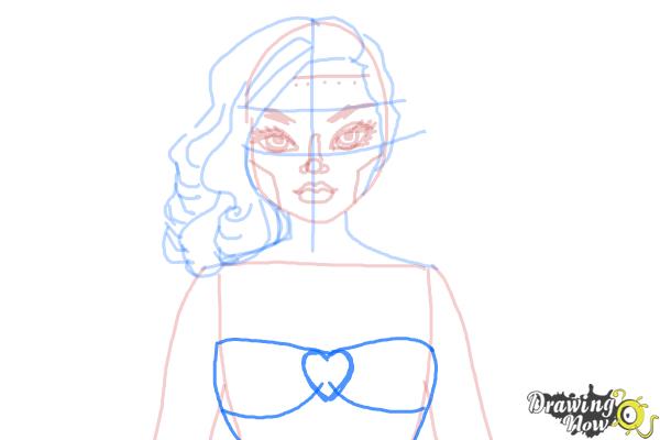 How to Draw Dracubecca from Monster High Freaky Fusion - Step 8