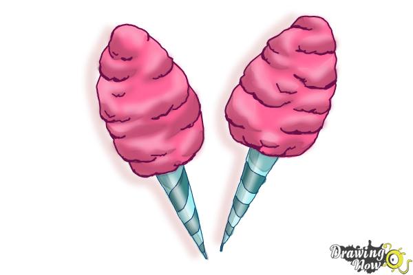 How to Draw Cotton Candy - Step 6
