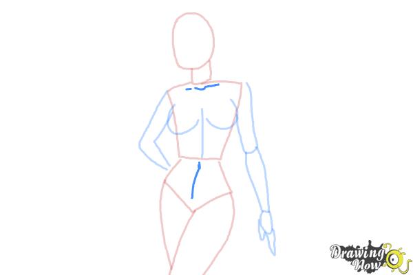 How to Draw a Woman Body - Step 10