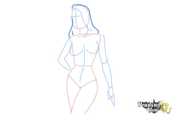 How to Draw a Woman Body - Step 12