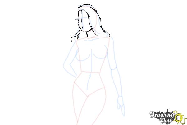 How to Draw a Woman Body - Step 13